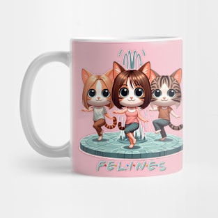 Feline Friends Dancing Mug